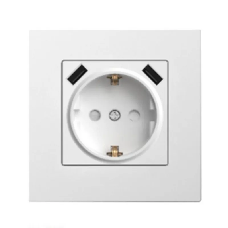 Розетка E3-017 Немецкая вилка + 2 порта USB